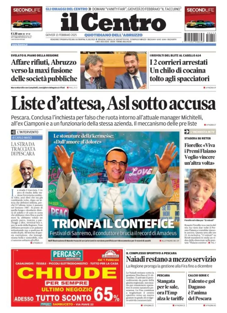 Prima-pagina-il centro-oggi-edizione-del-2025-02-13